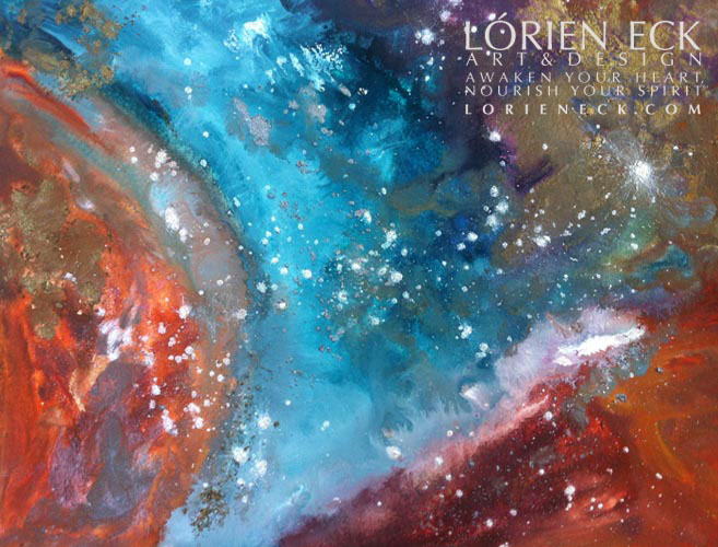 Carina Nebula III mixed media painting